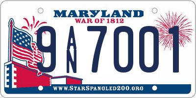 MD license plate 9AN7001