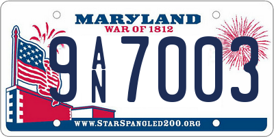 MD license plate 9AN7003