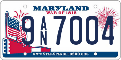 MD license plate 9AN7004