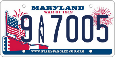 MD license plate 9AN7005