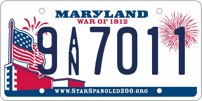 MD license plate 9AN7011