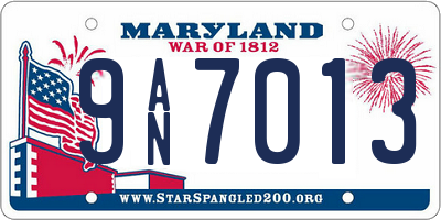 MD license plate 9AN7013