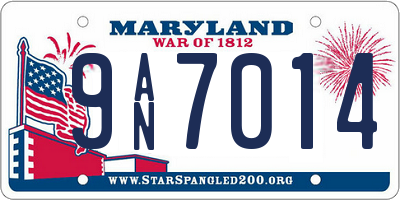 MD license plate 9AN7014