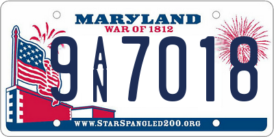 MD license plate 9AN7018