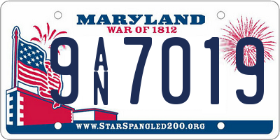 MD license plate 9AN7019