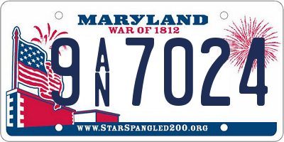 MD license plate 9AN7024