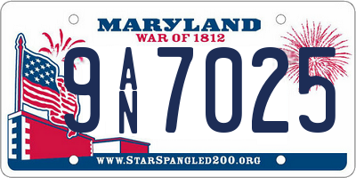 MD license plate 9AN7025