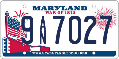 MD license plate 9AN7027