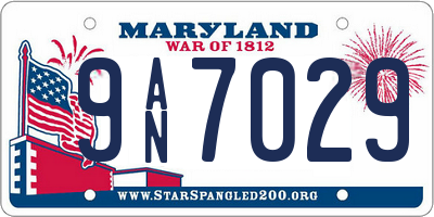 MD license plate 9AN7029