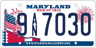 MD license plate 9AN7030