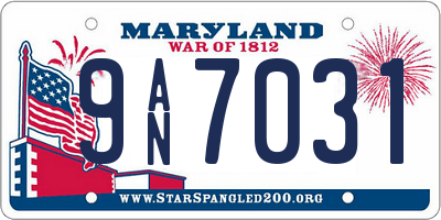 MD license plate 9AN7031