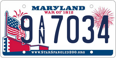 MD license plate 9AN7034