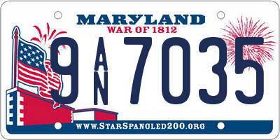 MD license plate 9AN7035