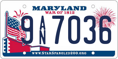 MD license plate 9AN7036