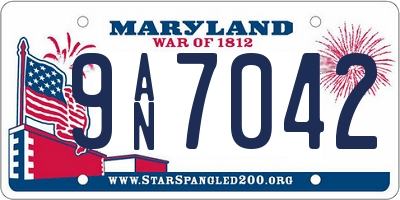 MD license plate 9AN7042