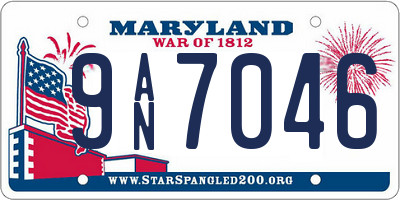 MD license plate 9AN7046