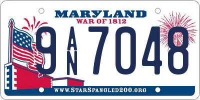 MD license plate 9AN7048