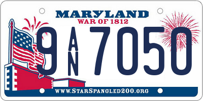 MD license plate 9AN7050