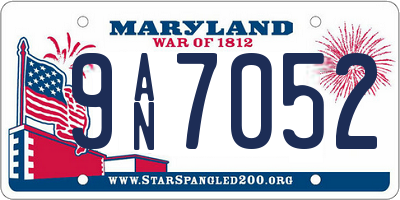 MD license plate 9AN7052