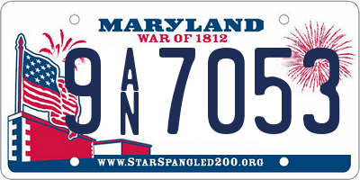 MD license plate 9AN7053