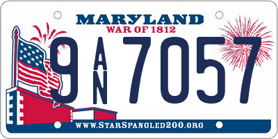 MD license plate 9AN7057