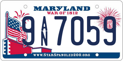 MD license plate 9AN7059