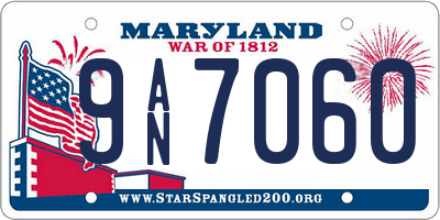 MD license plate 9AN7060