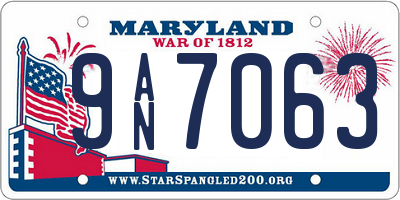 MD license plate 9AN7063