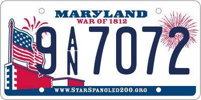 MD license plate 9AN7072