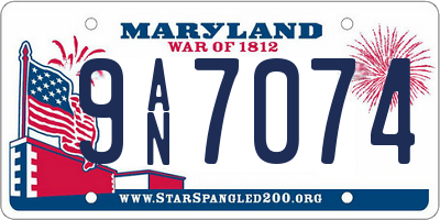 MD license plate 9AN7074
