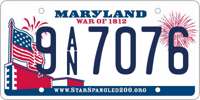 MD license plate 9AN7076