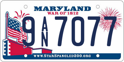 MD license plate 9AN7077