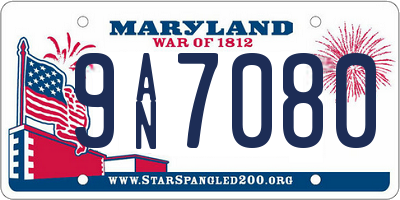 MD license plate 9AN7080