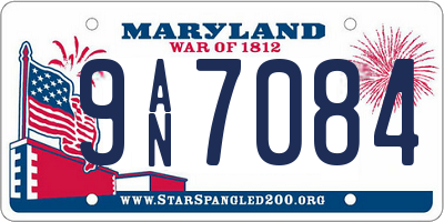 MD license plate 9AN7084