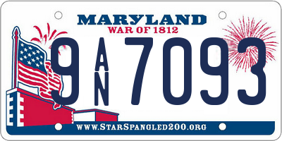 MD license plate 9AN7093