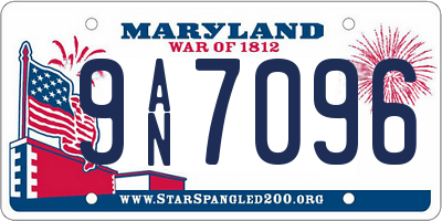 MD license plate 9AN7096