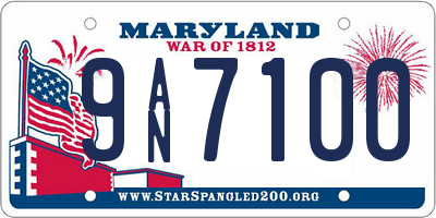 MD license plate 9AN7100