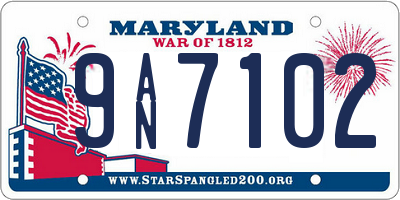 MD license plate 9AN7102