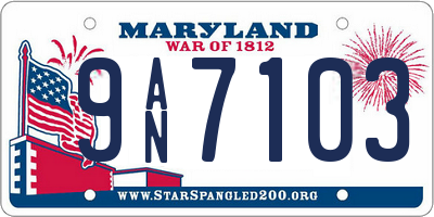 MD license plate 9AN7103