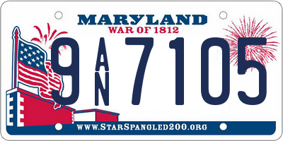 MD license plate 9AN7105