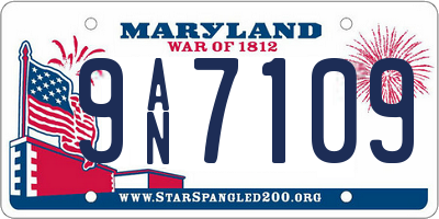 MD license plate 9AN7109