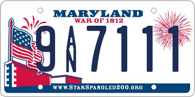 MD license plate 9AN7111