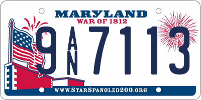 MD license plate 9AN7113