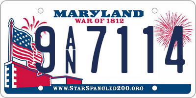 MD license plate 9AN7114
