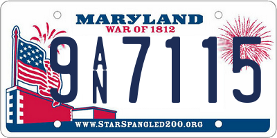 MD license plate 9AN7115