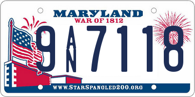 MD license plate 9AN7118