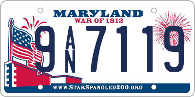 MD license plate 9AN7119