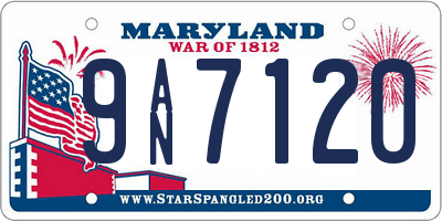 MD license plate 9AN7120