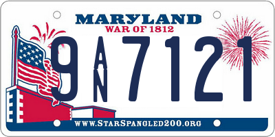 MD license plate 9AN7121