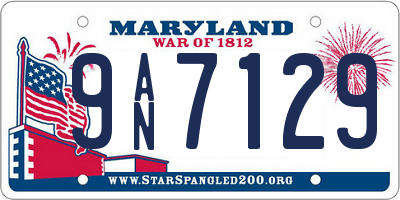 MD license plate 9AN7129